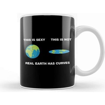 Baskı Dükkanı Real Earth Has Curves Flat Earth Kupa