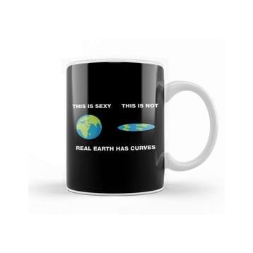 Baskı Dükkanı Real Earth Has Curves Flat Earth Kupa