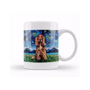 Baskı Dükkanı Red Cocker Spaniel Starry Night Kupa