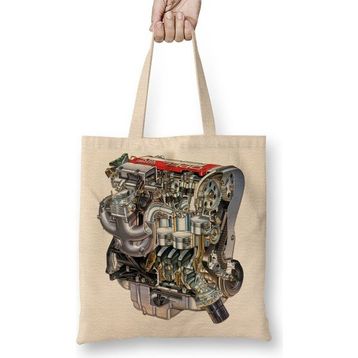 Baskı Dükkanı Red Top Opel Engine 01 Bez Çanta