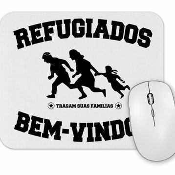 Baskı Dükkanı Refugiados Branca Mouse Pad