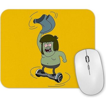 Baskı Dükkanı Regular Show Muscle Man Spinning On a Hoverboard Mouse Pad