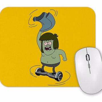 Baskı Dükkanı Regular Show Muscle Man Spinning On a Hoverboard Mouse Pad