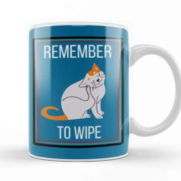 Baskı Dükkanı Remember To Wıpe Cat Kupa
