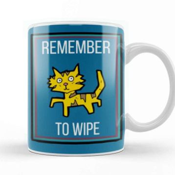 Baskı Dükkanı Remember To Wıpe Cat Kupa