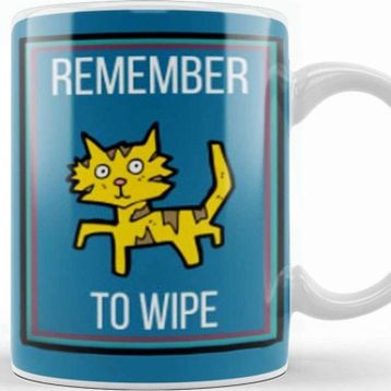 Baskı Dükkanı Remember To Wıpe Cat Kupa