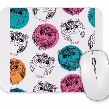Baskı Dükkanı Renkli Baykuşlar Mouse Pad