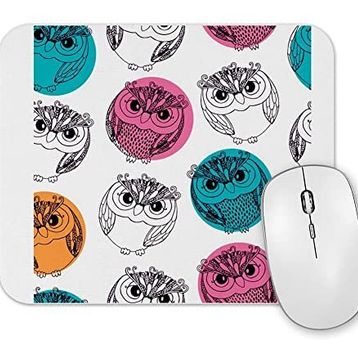 Baskı Dükkanı Renkli Baykuşlar Mouse Pad