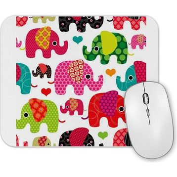 Baskı Dükkanı Renkli Filler Mouse Pad