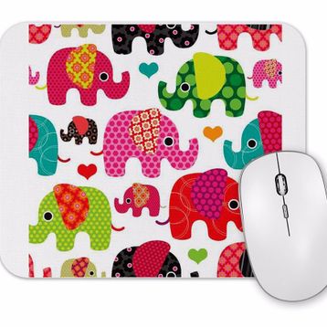 Baskı Dükkanı Renkli Filler Mouse Pad