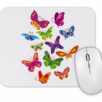 Baskı Dükkanı Renkli Kelebekler Mouse Pad