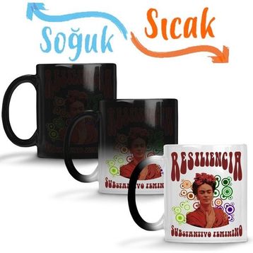 Baskı Dükkanı Resiliencia Frida Kahlo Sihirli Porselen Kupa