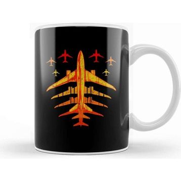 Baskı Dükkanı Retro Airplane Vintage Pilot Flying Kupa