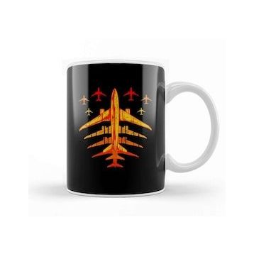 Baskı Dükkanı Retro Airplane Vintage Pilot Flying Kupa