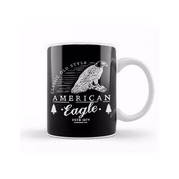 Baskı Dükkanı Retro Animal American Eagle White Kupa