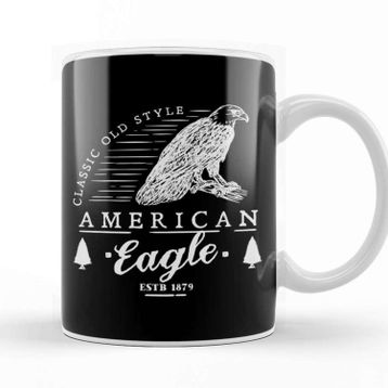 Baskı Dükkanı Retro Animal American Eagle White Kupa