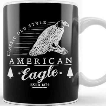 Baskı Dükkanı Retro Animal American Eagle White Kupa