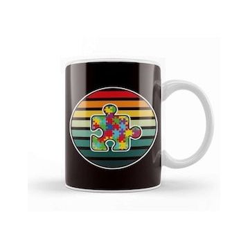 Baskı Dükkanı Retro Autistic Puzzle Autism Awareness Support Special Needs Kupa