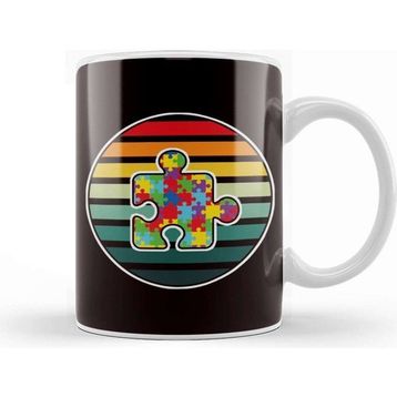 Baskı Dükkanı Retro Autistic Puzzle Autism Awareness Support Special Needs Kupa