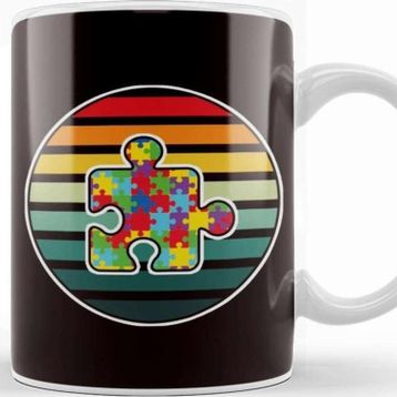 Baskı Dükkanı Retro Autistic Puzzle Autism Awareness Support Special Needs Kupa