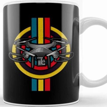 Baskı Dükkanı Retro Drone Pilot Quadcopter Flying Vintage Pilot Kupa