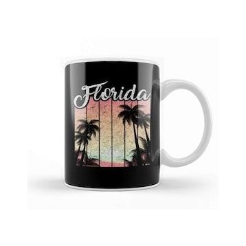 Baskı Dükkanı Retro Florida Is Calling Silhouette Vacation Kupa