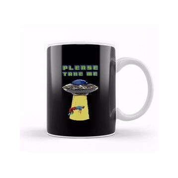 Baskı Dükkanı Retro Pixel Please Take Me Alien Abduction Kupa