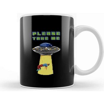Baskı Dükkanı Retro Pixel Please Take Me Alien Abduction Kupa