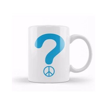 Baskı Dükkanı Retro Question Peace Kupa