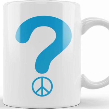 Baskı Dükkanı Retro Question Peace Kupa