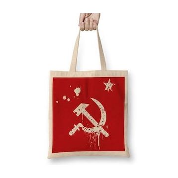 Baskı Dükkanı Revolution Orak Çekiç Bez Çanta