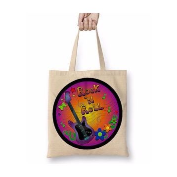 Baskı Dükkanı Rock'n Roll Renkli Bez Çanta