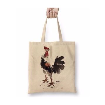 Baskı Dükkanı Rooster Stare Horoz Bez Çanta