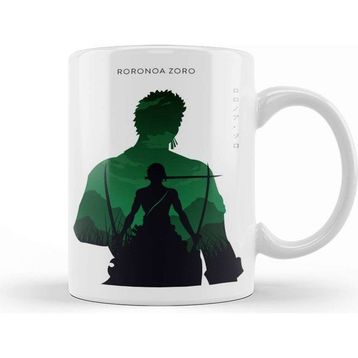 Baskı Dükkanı Roronoa Zoro One Piece Silhouette Kupa