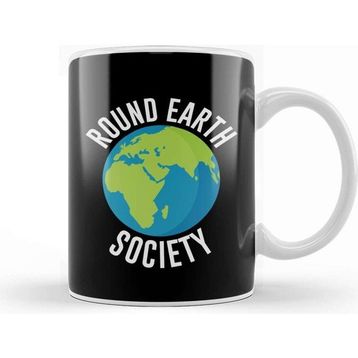 Baskı Dükkanı Round Earth Society Flat Earth Kupa