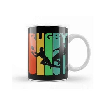 Baskı Dükkanı Rugby Silhouette Retro Design Kupa