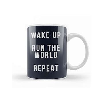 Baskı Dükkanı Running Wake Up Run The World Repeat Kupa