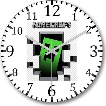 Baskı Dükkanı S3094 Creeper Minecraft Bombeli Gerçek Cam Duvar Saati