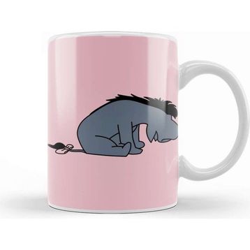 Baskı Dükkanı Sad Gray Donkey Outline Eeyore Kupa