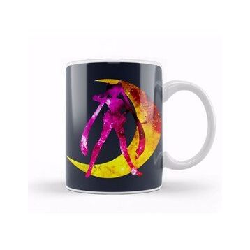 Baskı Dükkanı Sailor Moon Galaxy Silhouette Logo Kupa