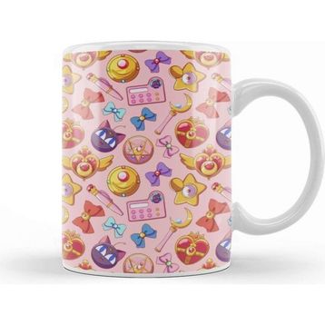 Baskı Dükkanı Sailor Moon Pattern Pink Version Kupa