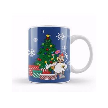 Baskı Dükkanı Sandy Cheeks Around The Christmas Tree Spongebob Kupa