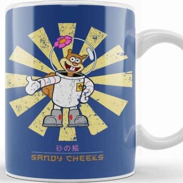 Baskı Dükkanı Sandy Cheeks Retro Japanese Spongebob Kupa
