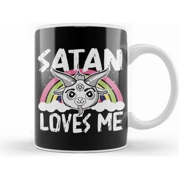 Baskı Dükkanı Satan Loves Me Baphomet Kupa
