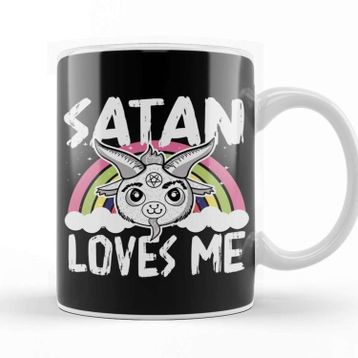 Baskı Dükkanı Satan Loves Me Baphomet Kupa