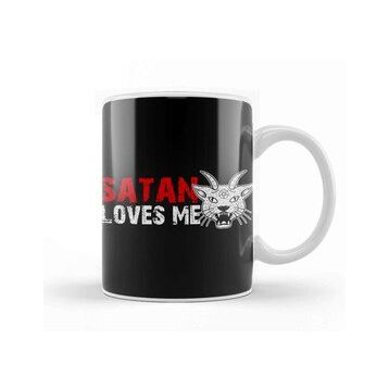 Baskı Dükkanı Satan Loves Me Kupa