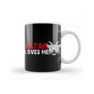Baskı Dükkanı Satan Loves Me Kupa