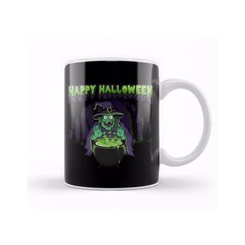 Baskı Dükkanı Scary Witch Happy Halloween Cauldron Potion Kupa