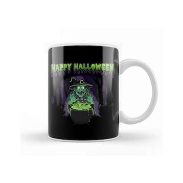 Baskı Dükkanı Scary Witch Happy Halloween Cauldron Potion Kupa