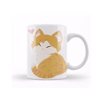 Baskı Dükkanı Sevimli Kedi Cute Ginger Cat Orange Cat Kupa